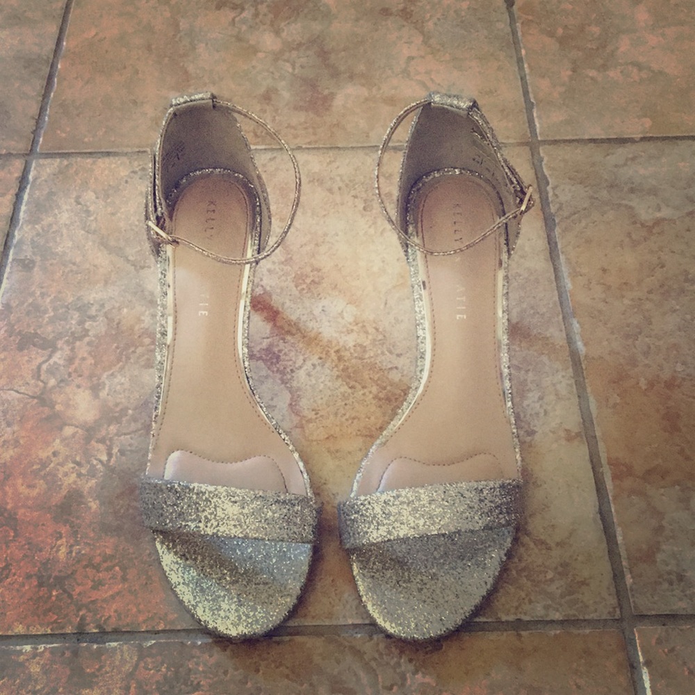 Kelly and Katie Champagne glitter heel